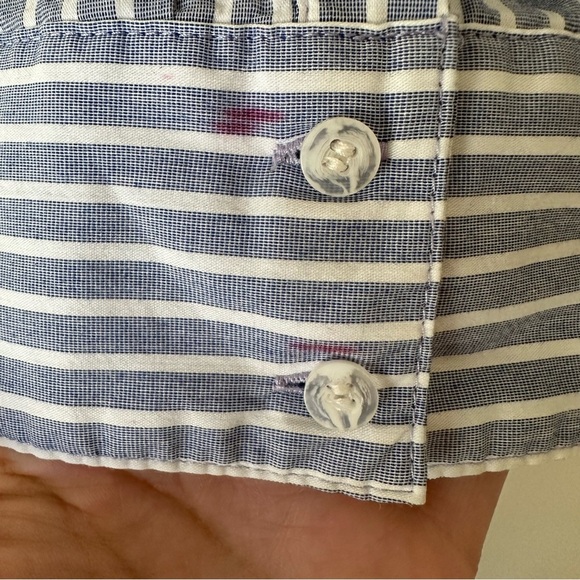 Lane Bryant Size 24 Striped Button Up Shirt Long Sleeve Rhinestone Collar Plus - Picture 3 of 9